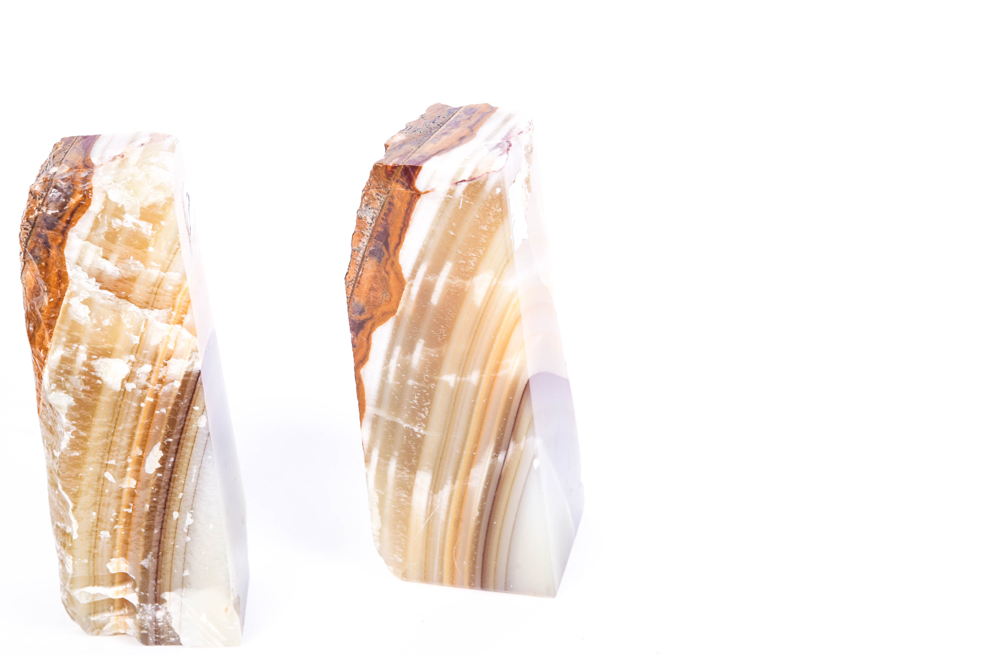 Solid Alabaster Stone Bookends