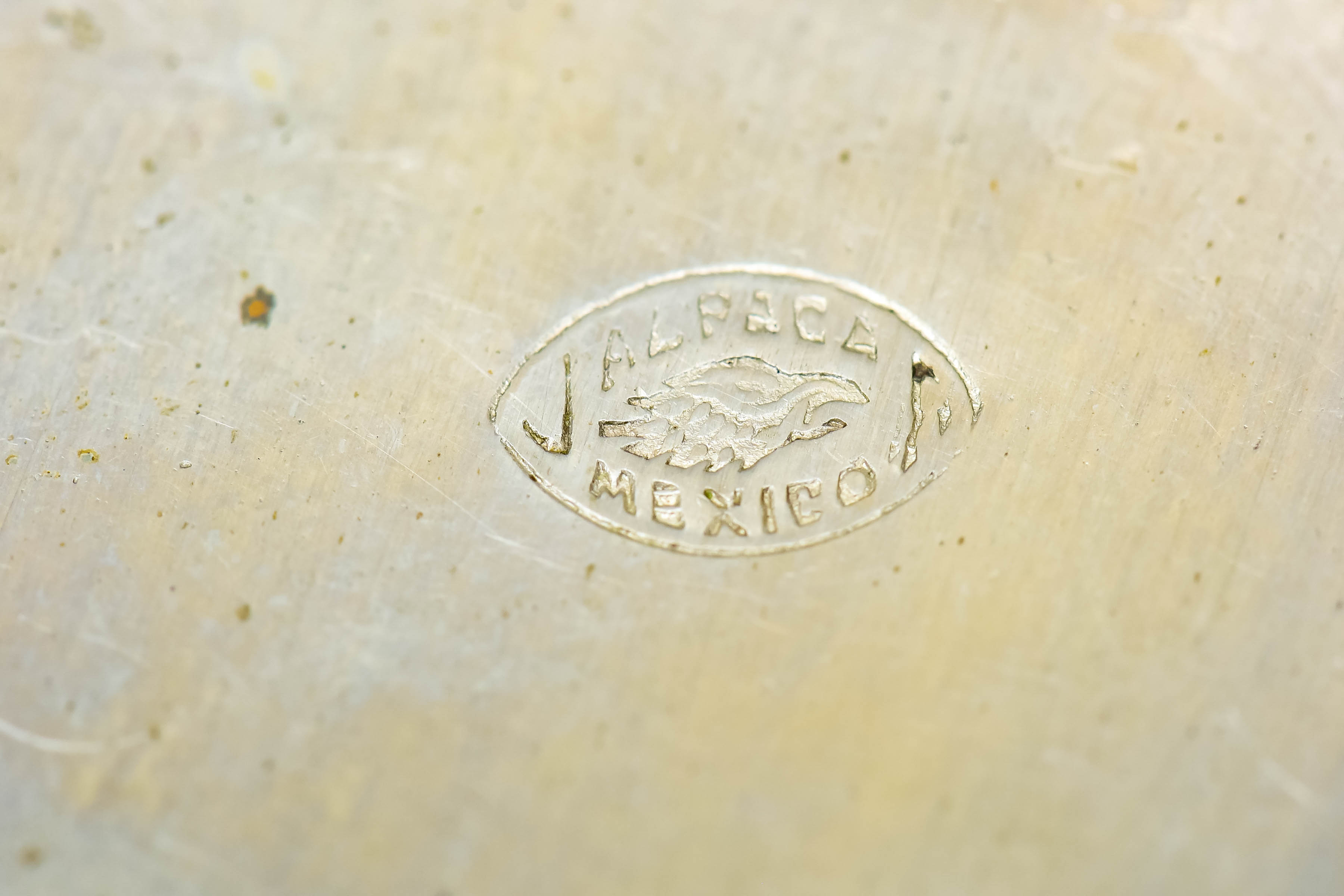 Vintage Terrazzo Inlaid Alpaca Silver Mexico Belt Buckle