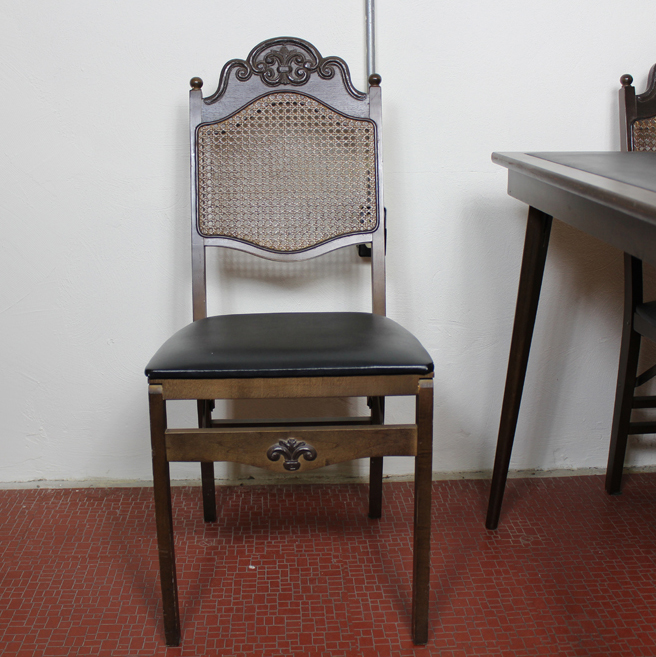 Stakmore Folding Card Table and Set of Four Chairs