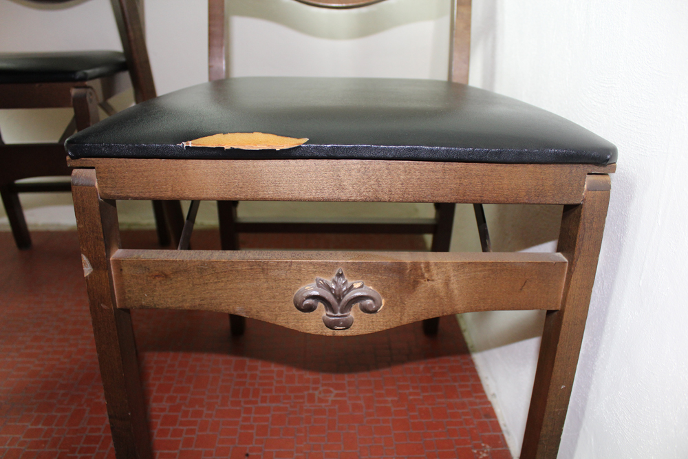 Stakmore Folding Card Table and Set of Four Chairs