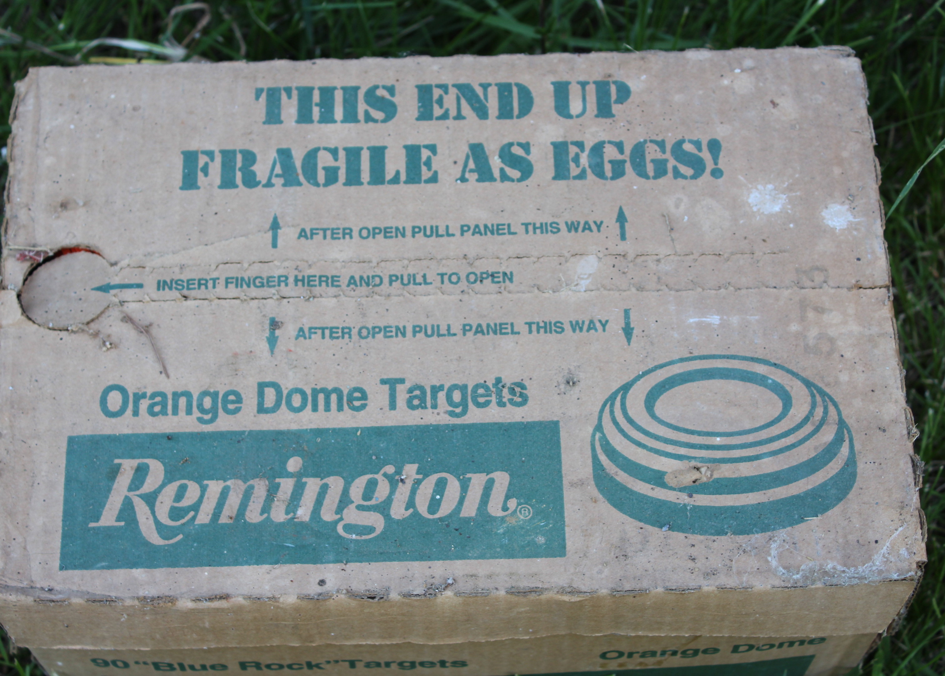 Vintage Manual Pull Trap Thrower and Box of Clays