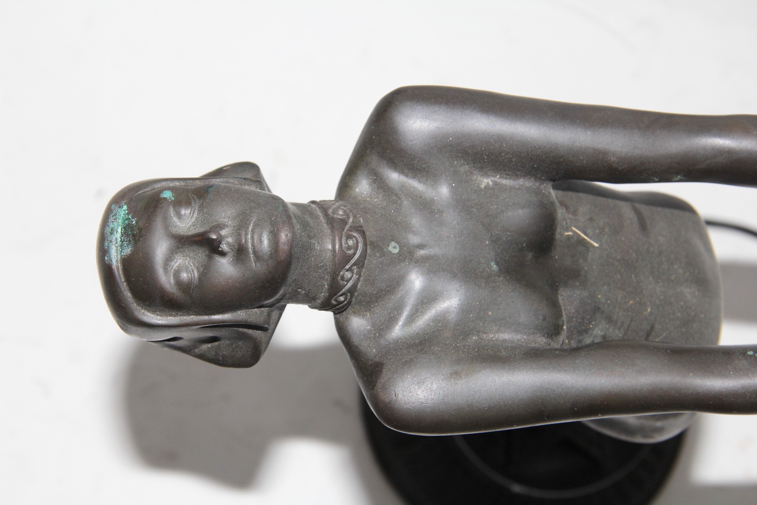 Art Deco-Style Bronze Table Lamp