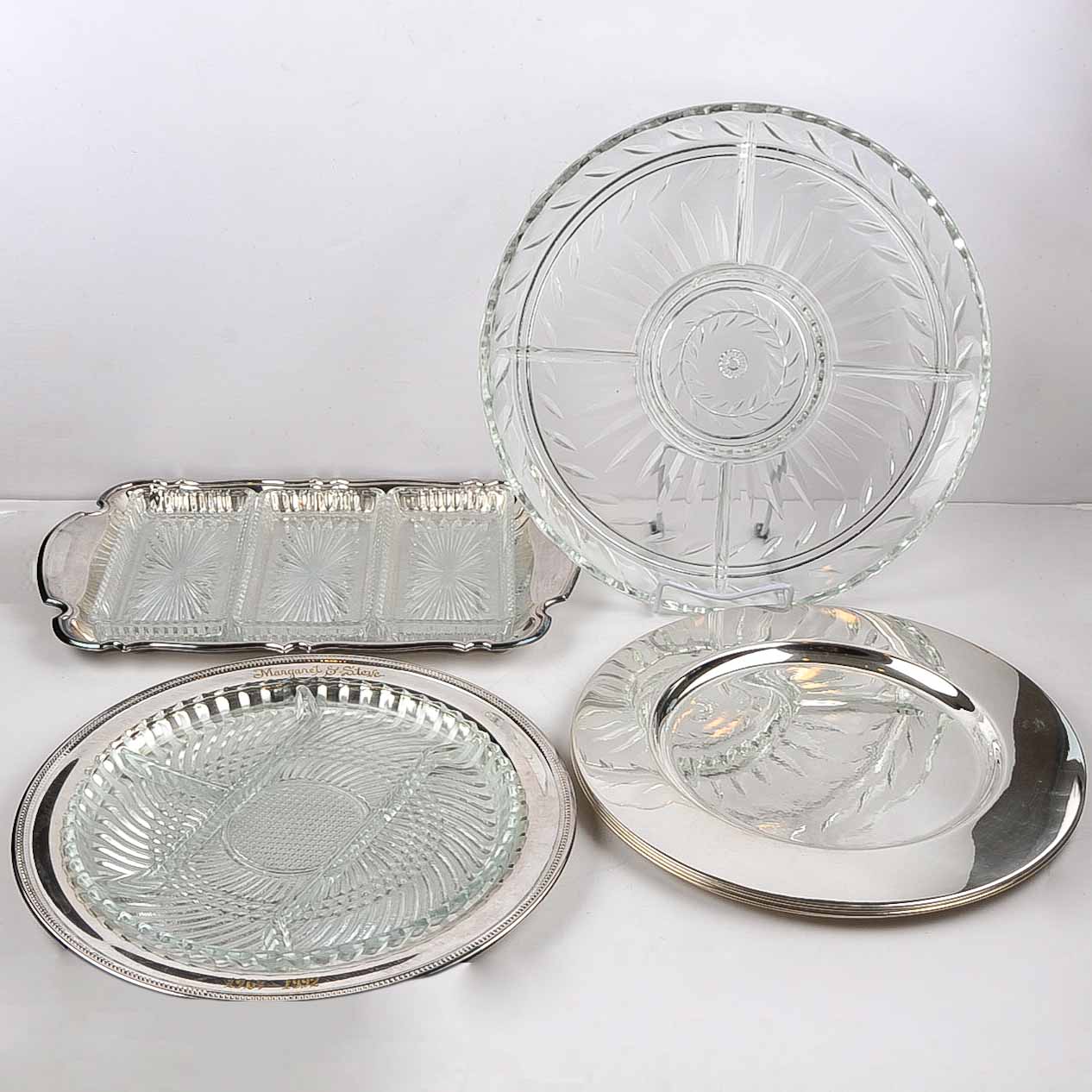 Collection of Silver Plate and Glass Tableware