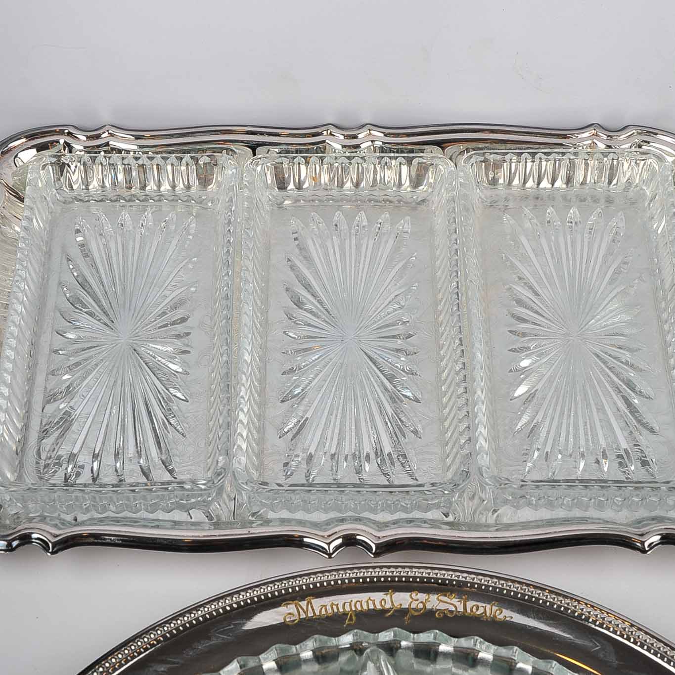 Collection of Silver Plate and Glass Tableware