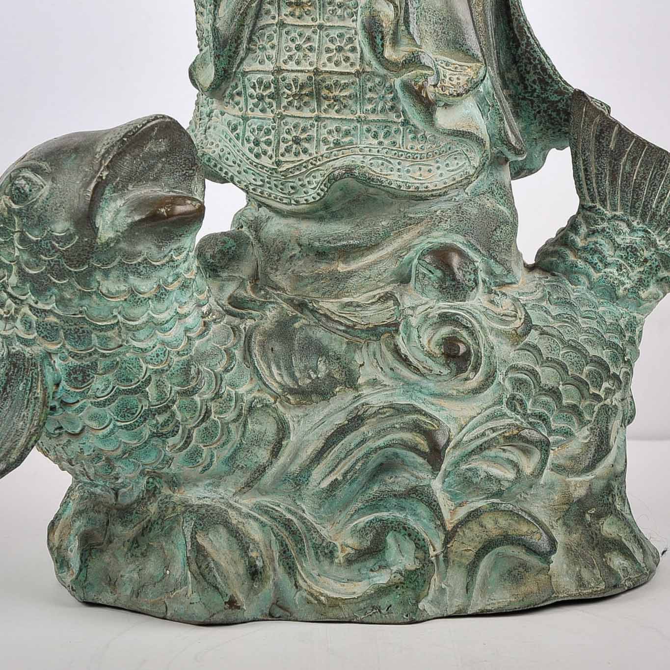 East Asian Metal Sculpture of Girl