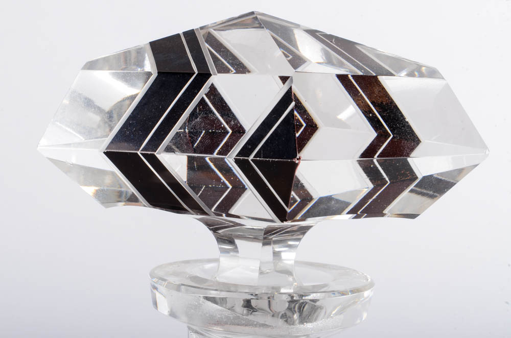 Art Deco Inspired Crystal Decanter with Etching