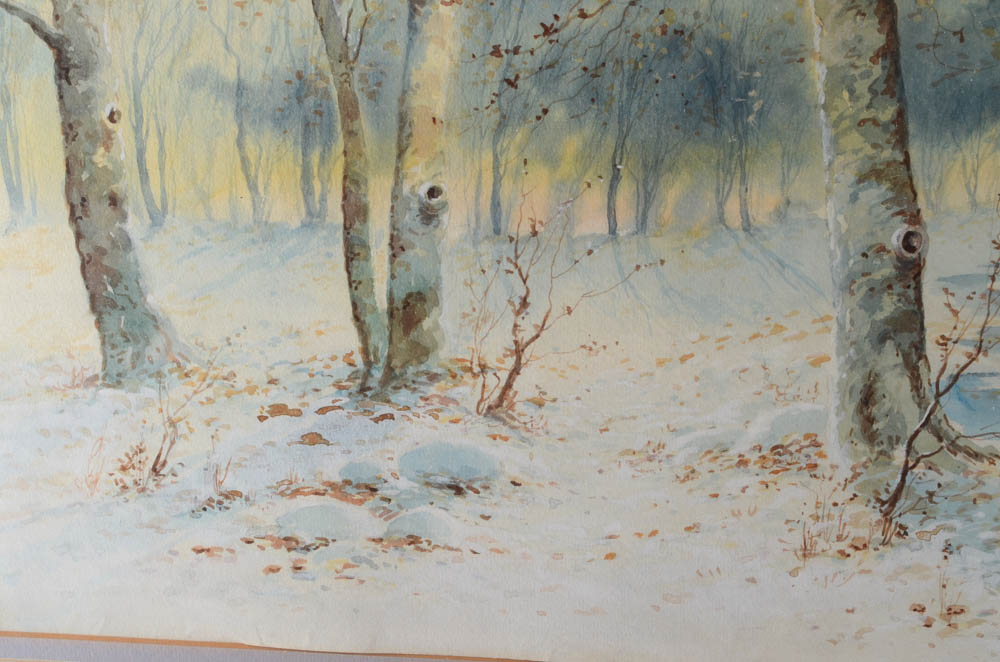 R.Hills Bemish Watercolor Lanscape Painting