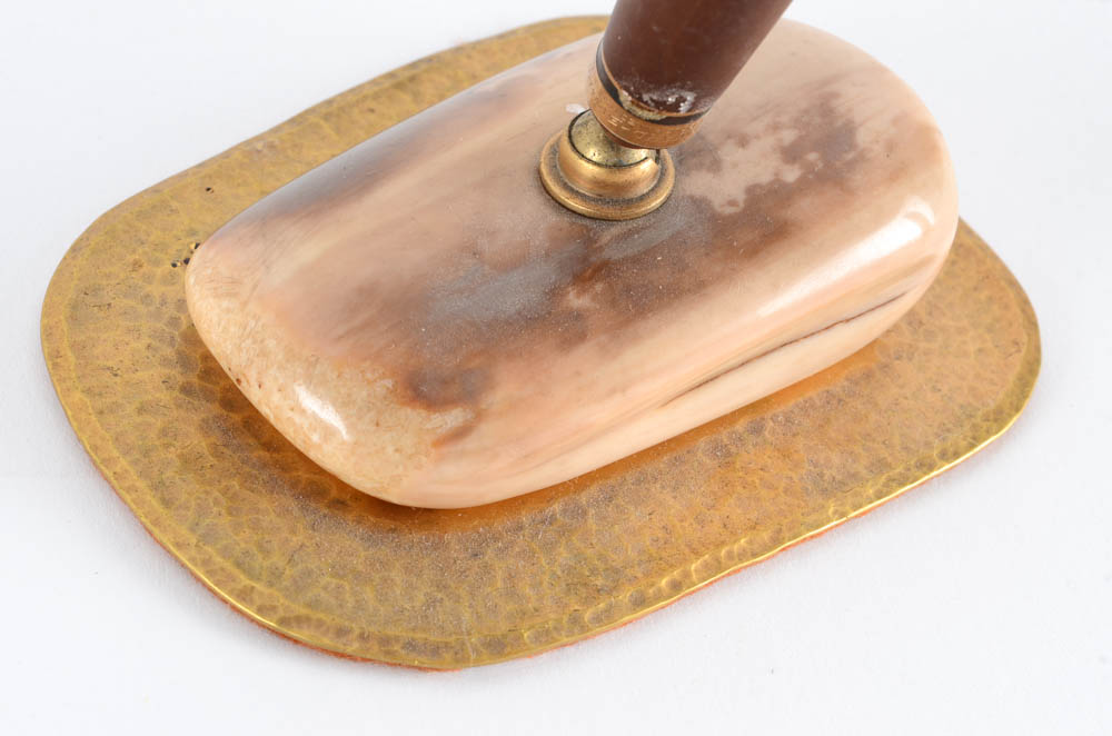 Arts and Crafts Style Albert Berry Desk Set with Ivory