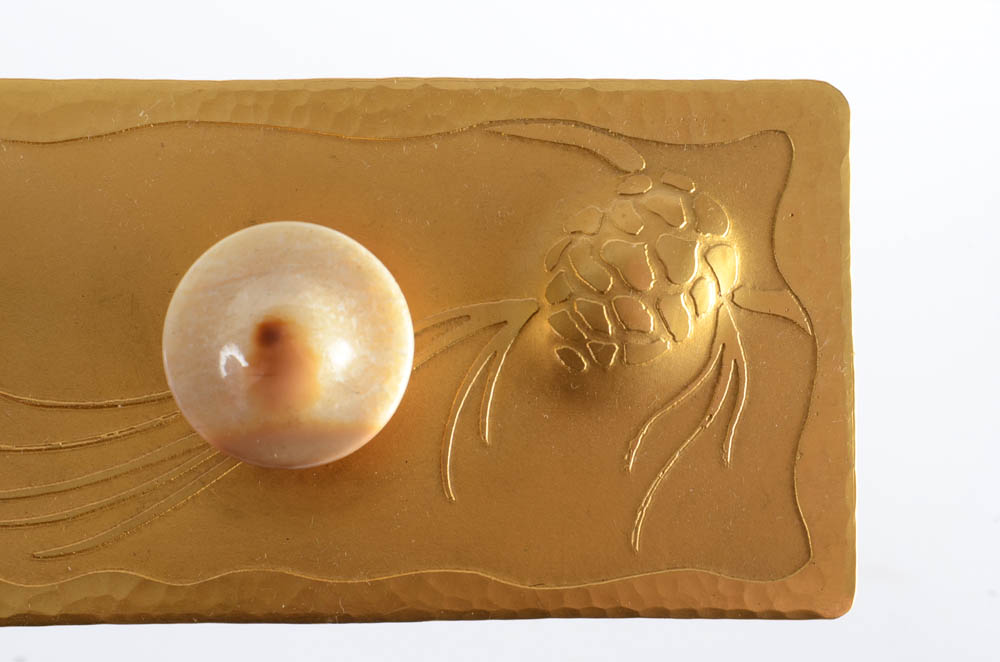 Arts and Crafts Style Albert Berry Desk Set with Ivory