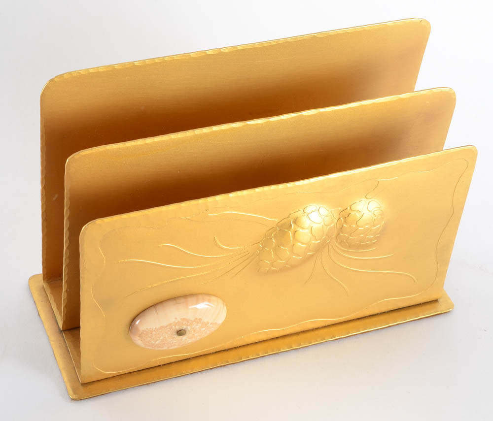 Arts and Crafts Style Albert Berry Desk Set with Ivory