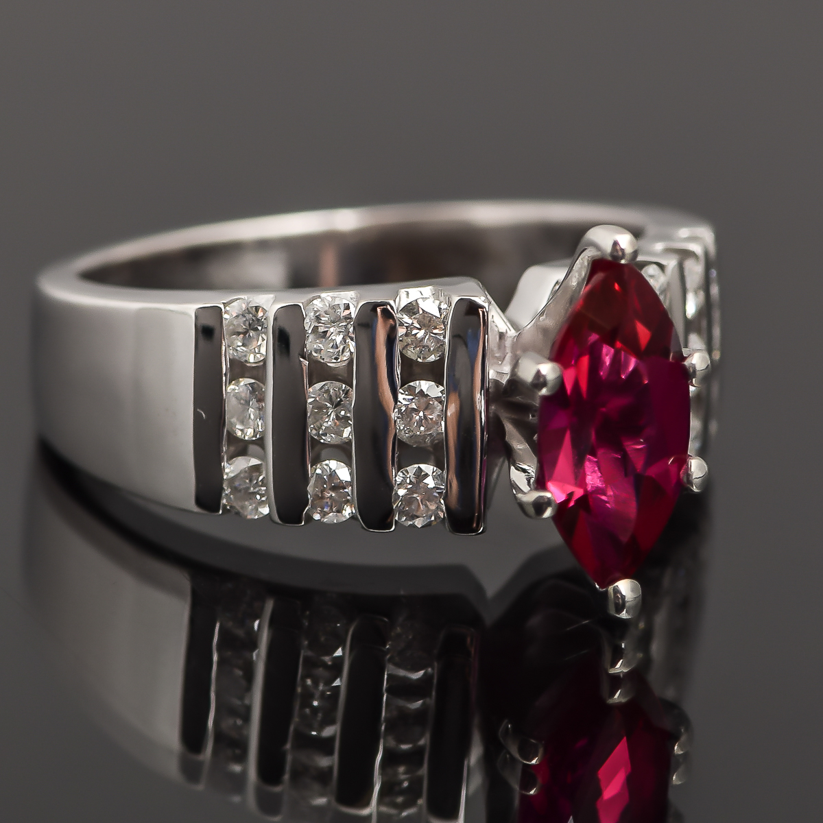 14k White Gold Ruby Ring