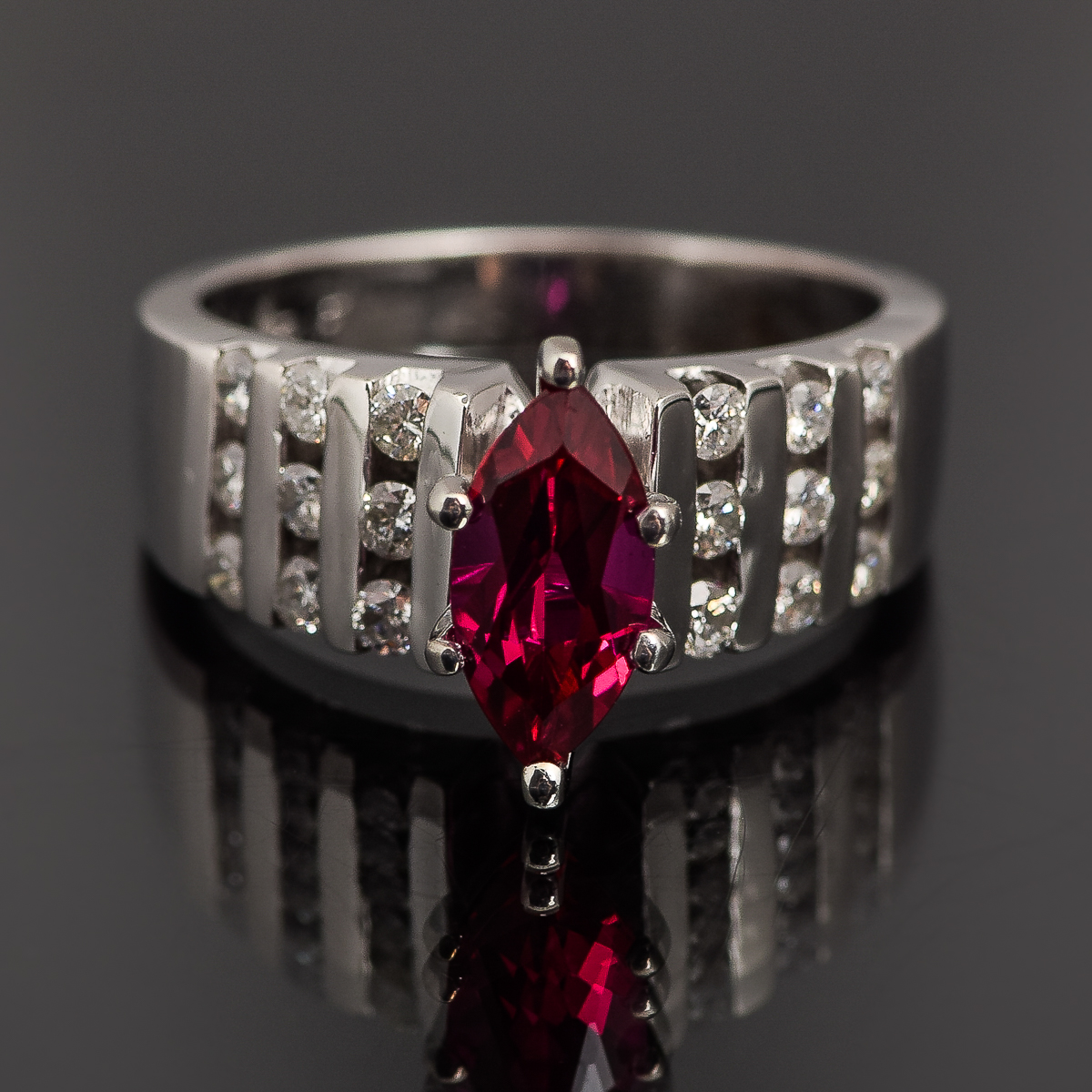 14k White Gold Ruby Ring