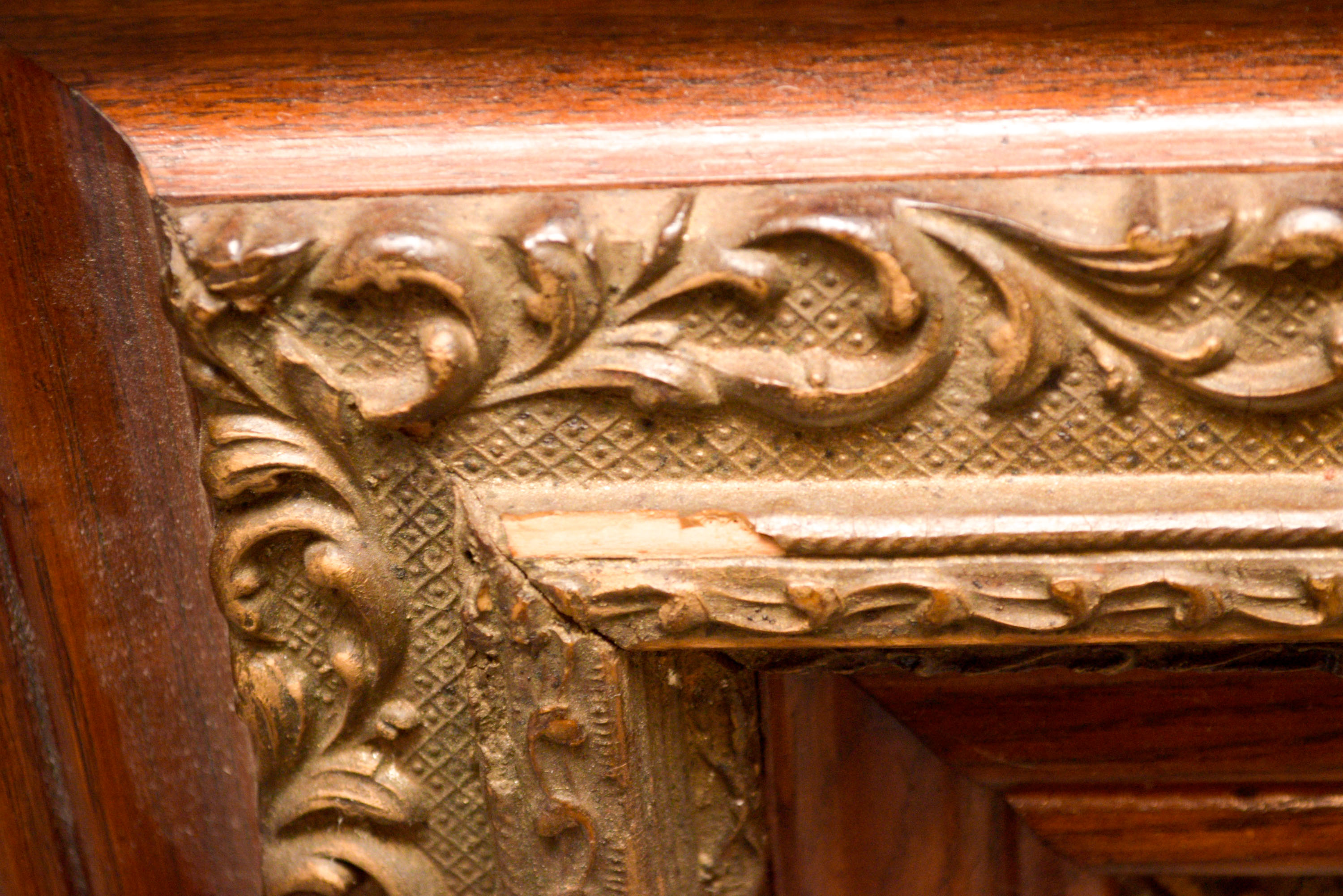 Vintage Formal Portrait in a Wood Carved Frame