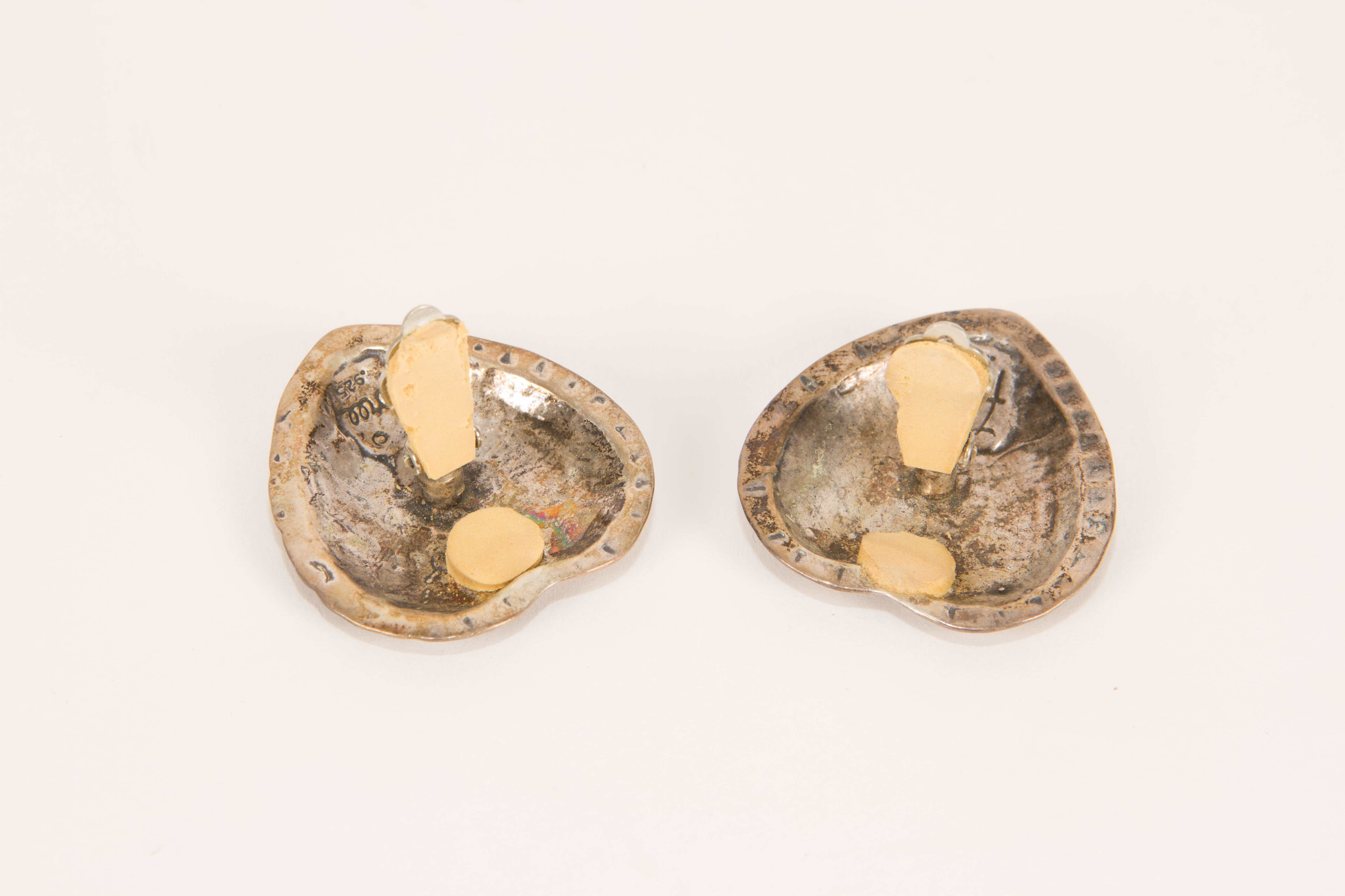 Vintage T. Foree Sterling Silver Clip-On Earrings