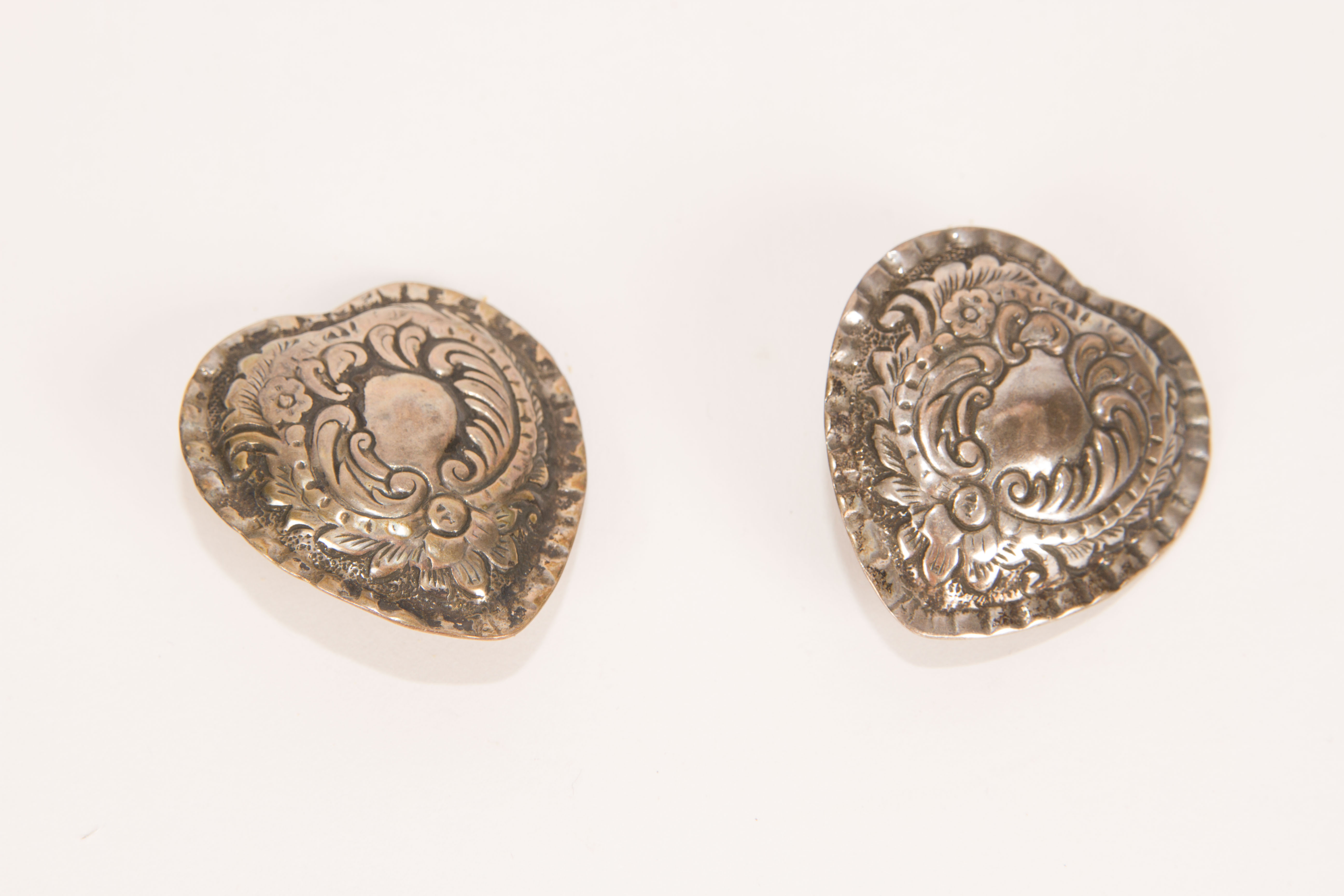 Vintage T. Foree Sterling Silver Clip-On Earrings