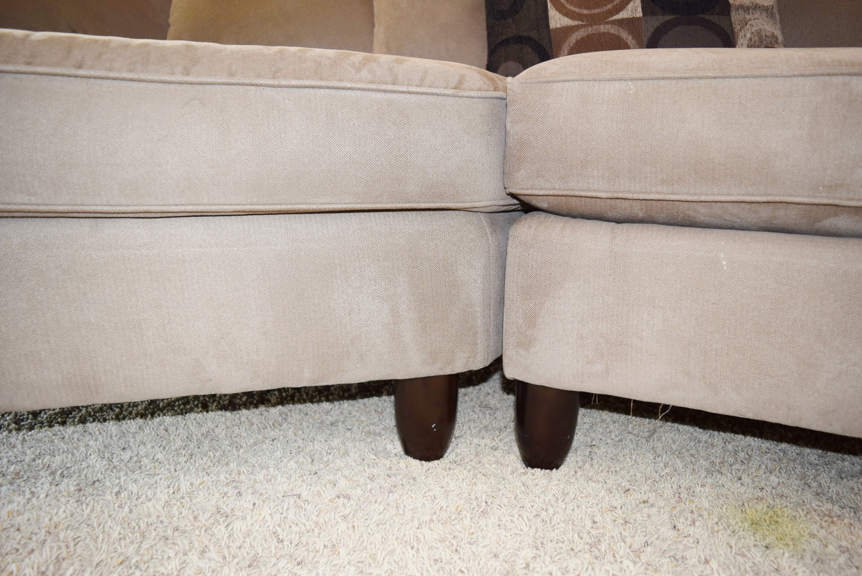 Havertys' "Corey" Left Angle 2-Piece Microsuede Sectional Sofa