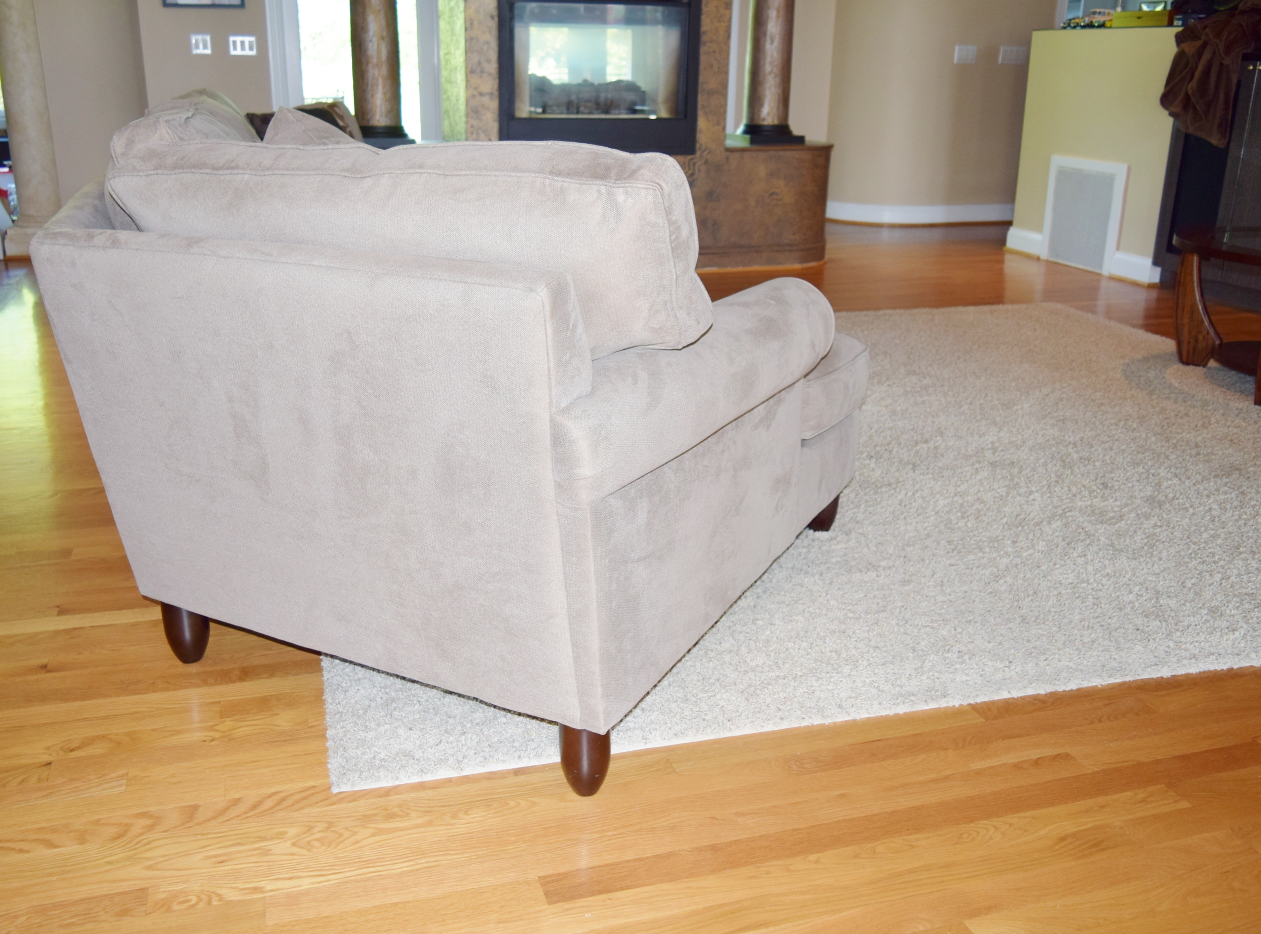 Havertys' "Corey" Left Angle 2-Piece Microsuede Sectional Sofa