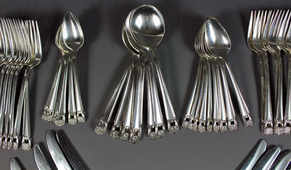 1847 Rogers Bros. "Eternally Yours" Silver Plate Flatware Service for Eight