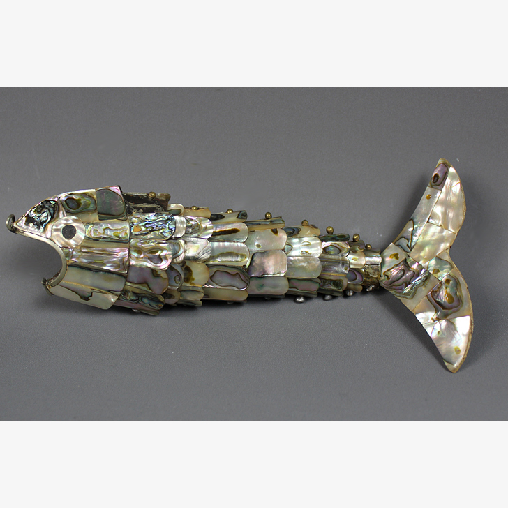 Vintage Articulated Abalone Shell Fish-Shaped Bottle Opener
