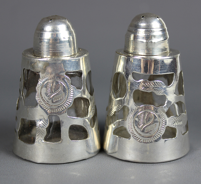 Two sets of Sterling Silver Salt and Pepper Shakers