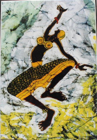 Paul Nzalamba "Dancing In the Clouds" Print of an Original Batik
