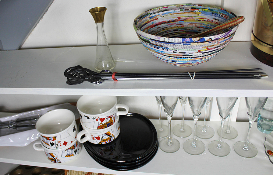 Large Kitchen and Barware Assortment Including Fostoria Stemware