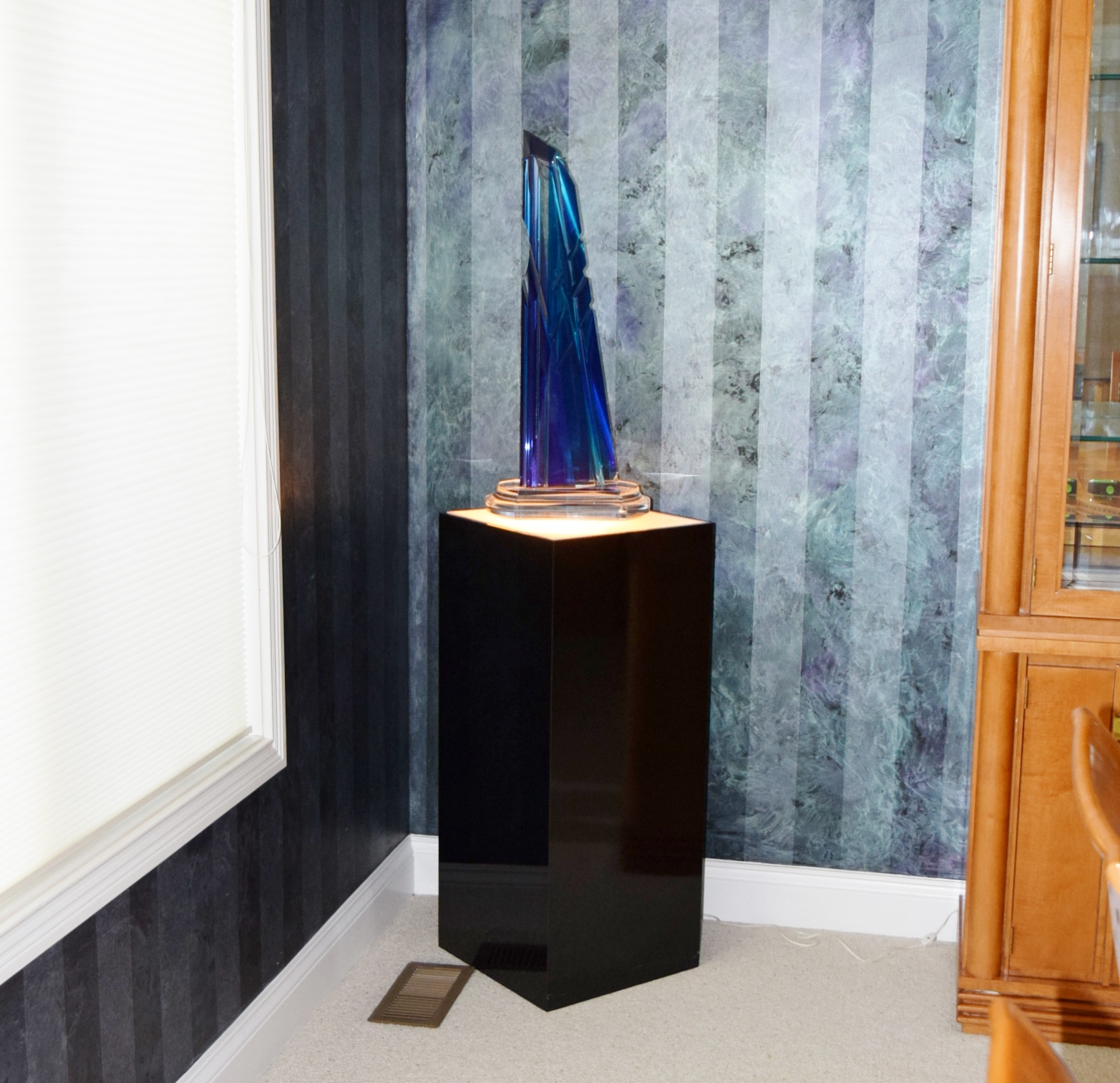 Barry Richman "Regatta" Art Sculpture on Lighted Display Pedestal