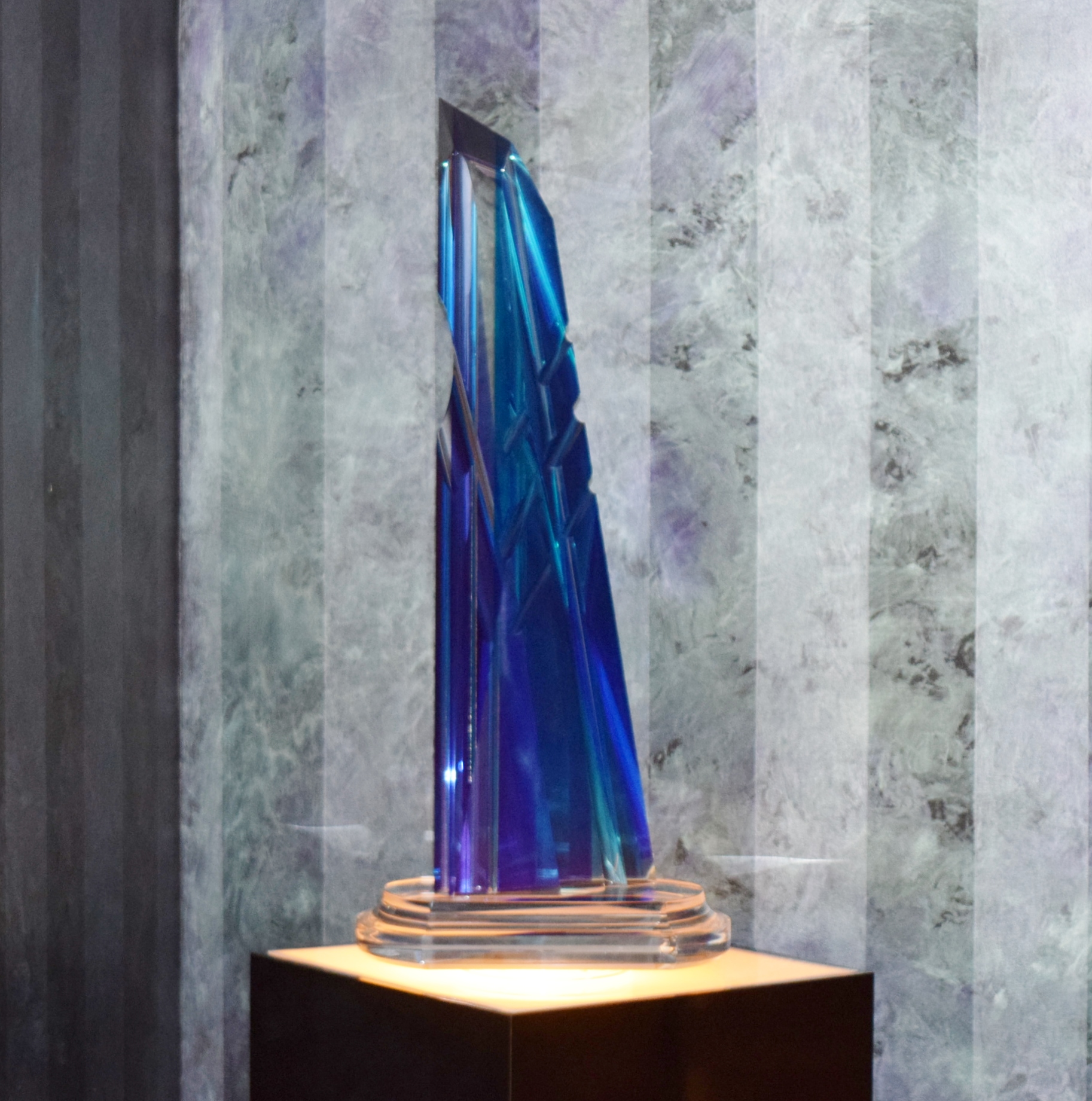 Barry Richman "Regatta" Art Sculpture on Lighted Display Pedestal