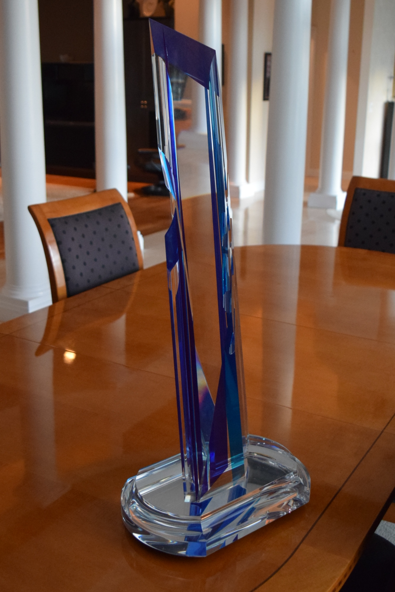 Barry Richman "Regatta" Art Sculpture on Lighted Display Pedestal