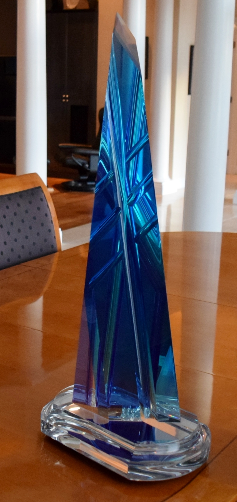 Barry Richman "Regatta" Art Sculpture on Lighted Display Pedestal