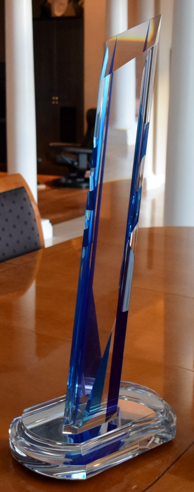 Barry Richman "Regatta" Art Sculpture on Lighted Display Pedestal