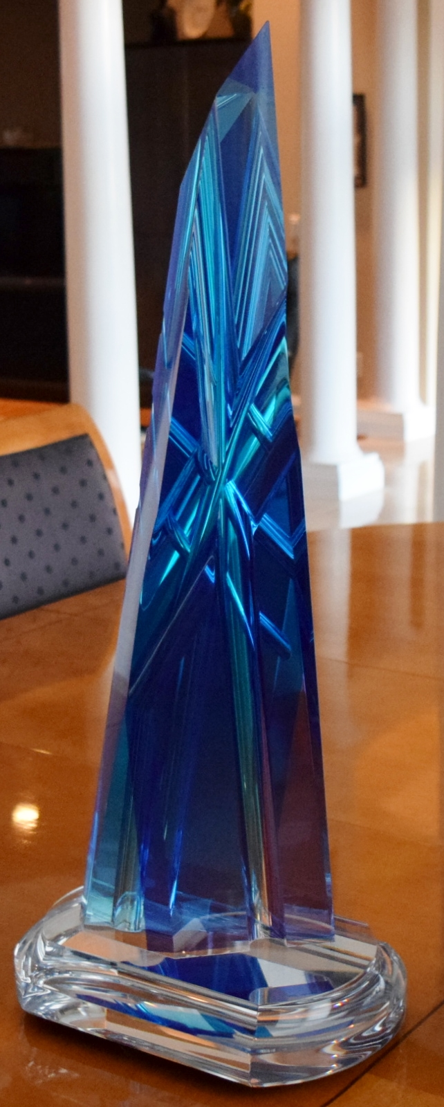 Barry Richman "Regatta" Art Sculpture on Lighted Display Pedestal