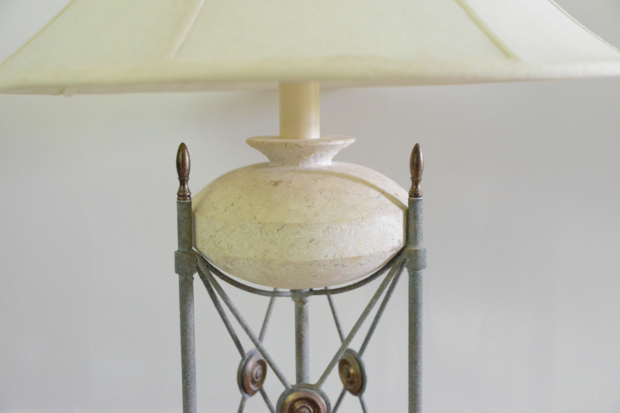 Stone and Metal Table Lamp