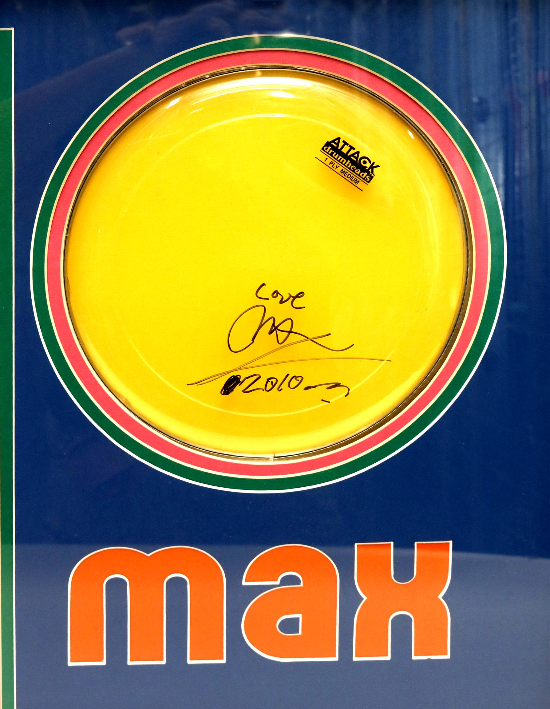Signed Peter Max Framed Frisbee and Poster