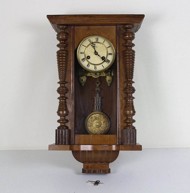 Vintage Junghans Walnut Chiming Wall Clock with Ornate Pendulum