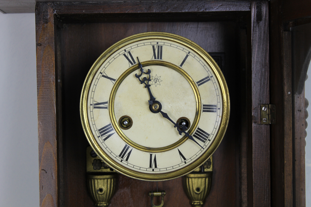 Vintage Junghans Walnut Chiming Wall Clock with Ornate Pendulum