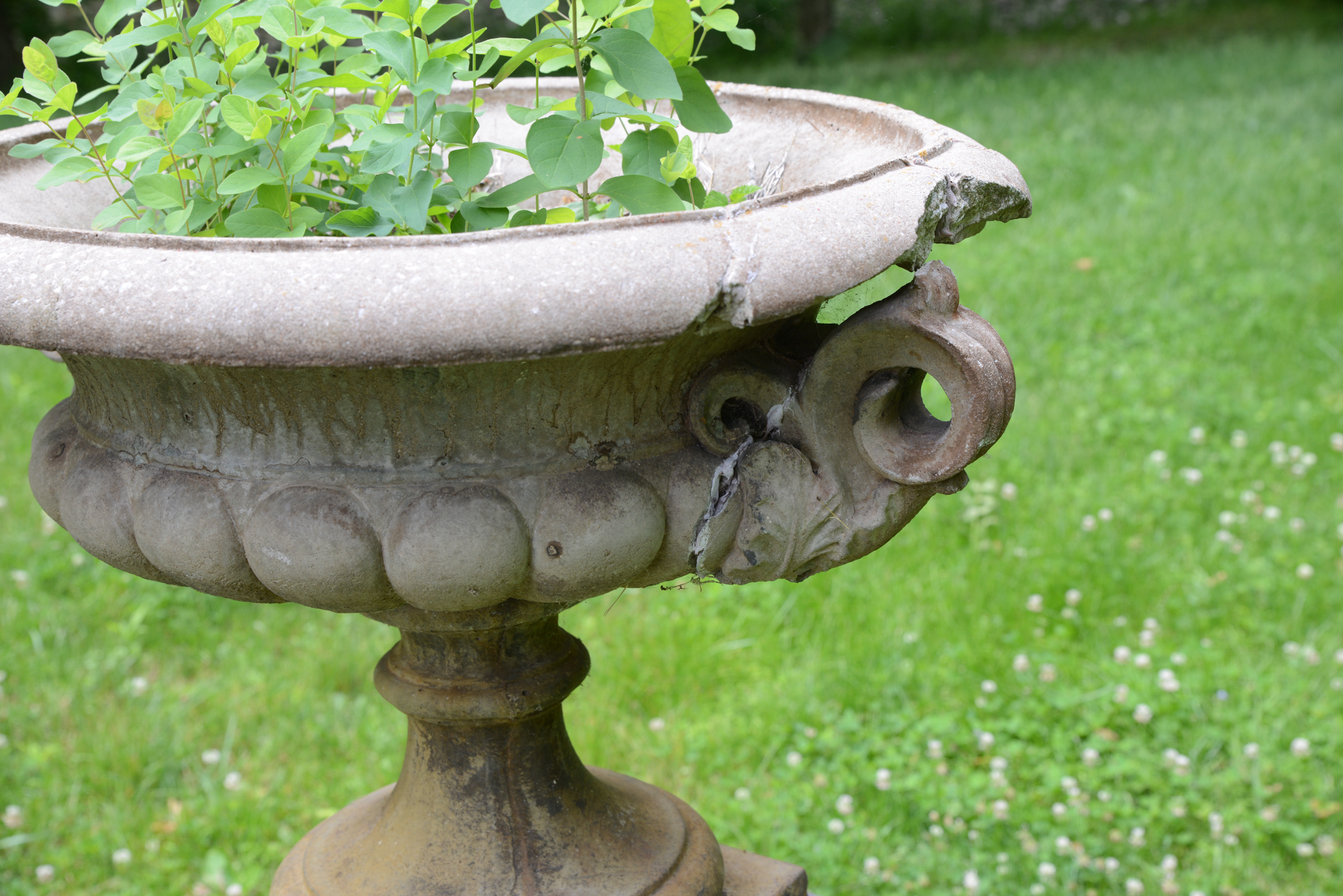 Concrete Pillar and Urn Planter