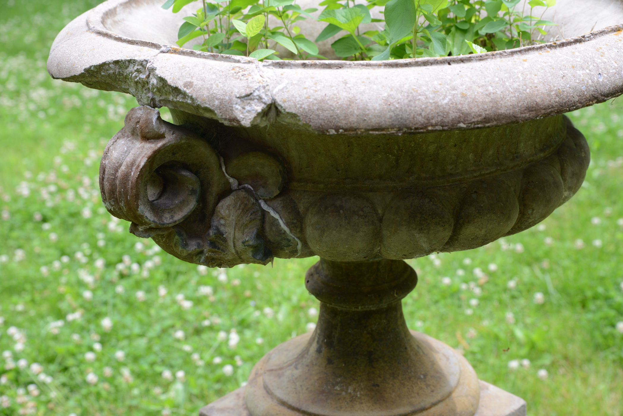 Concrete Pillar and Urn Planter