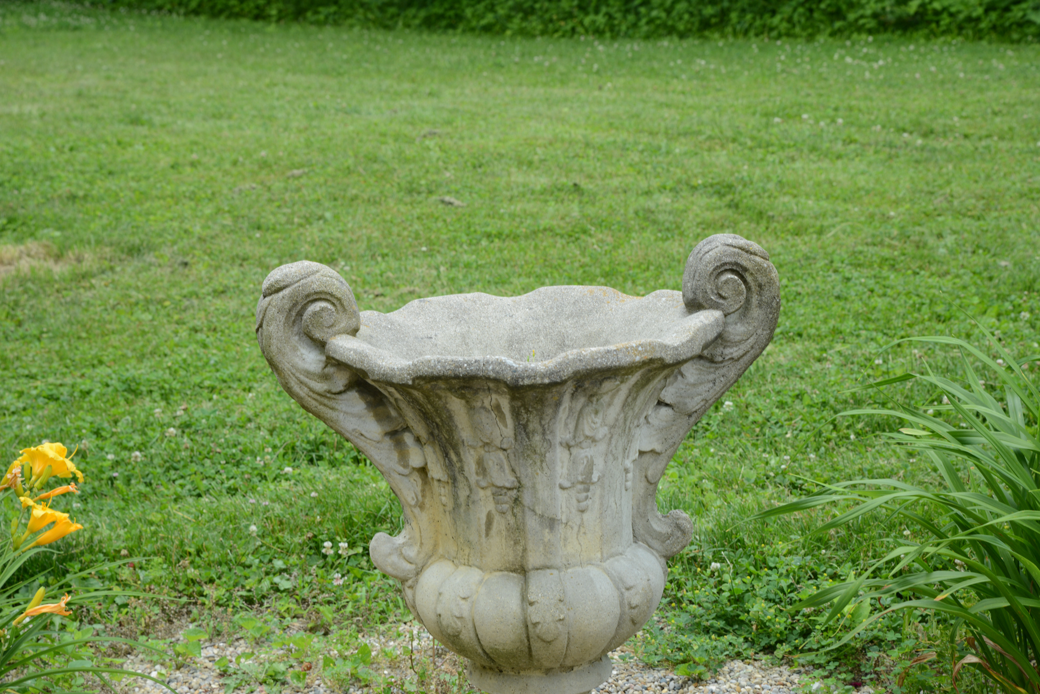Pair of Concrete Urn Planters