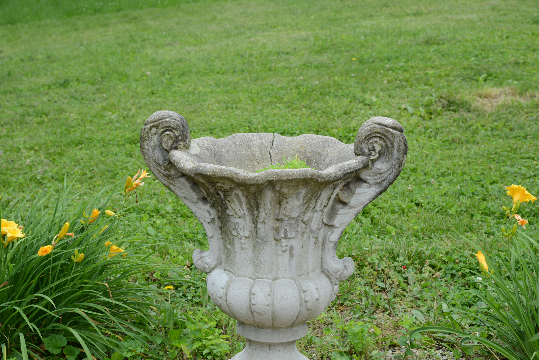 Pair of Concrete Urn Planters