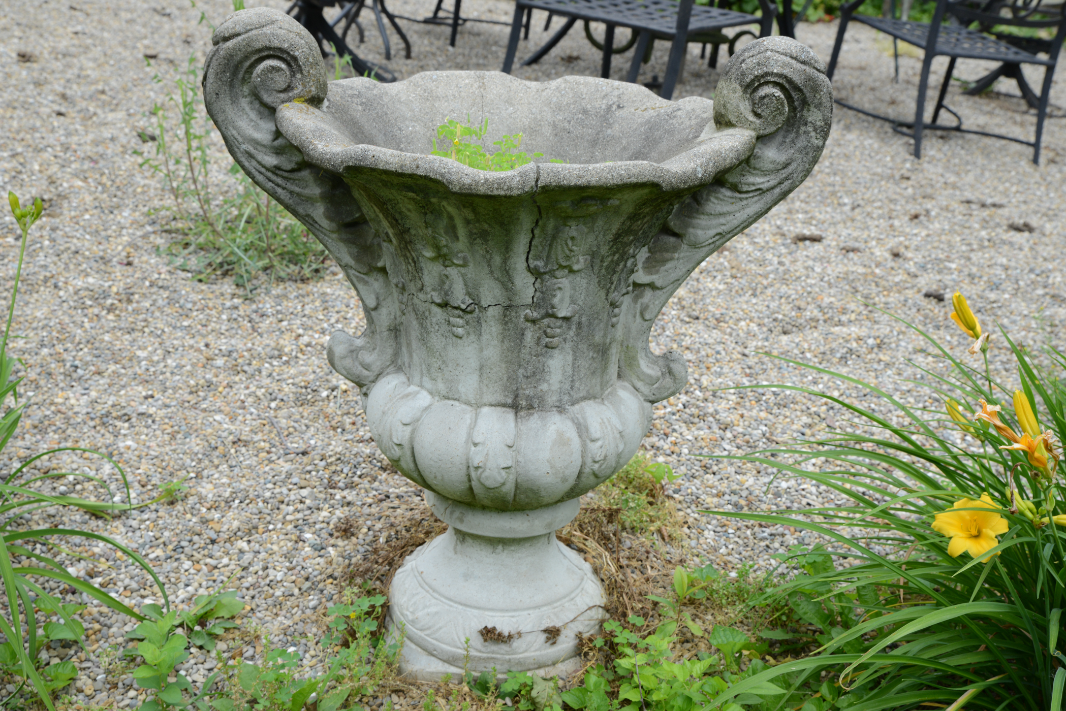 Pair of Concrete Urn Planters