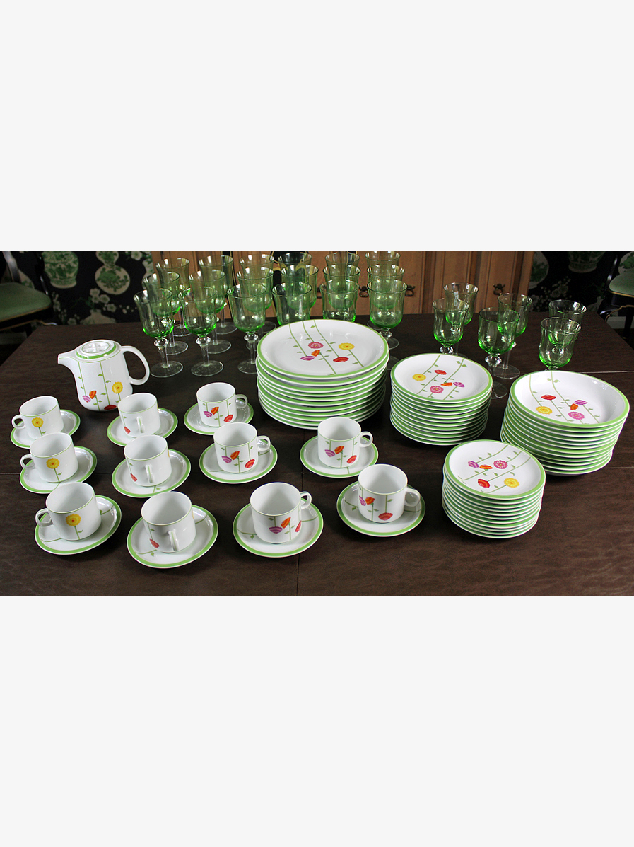 Denby Fine China and Green Stemware