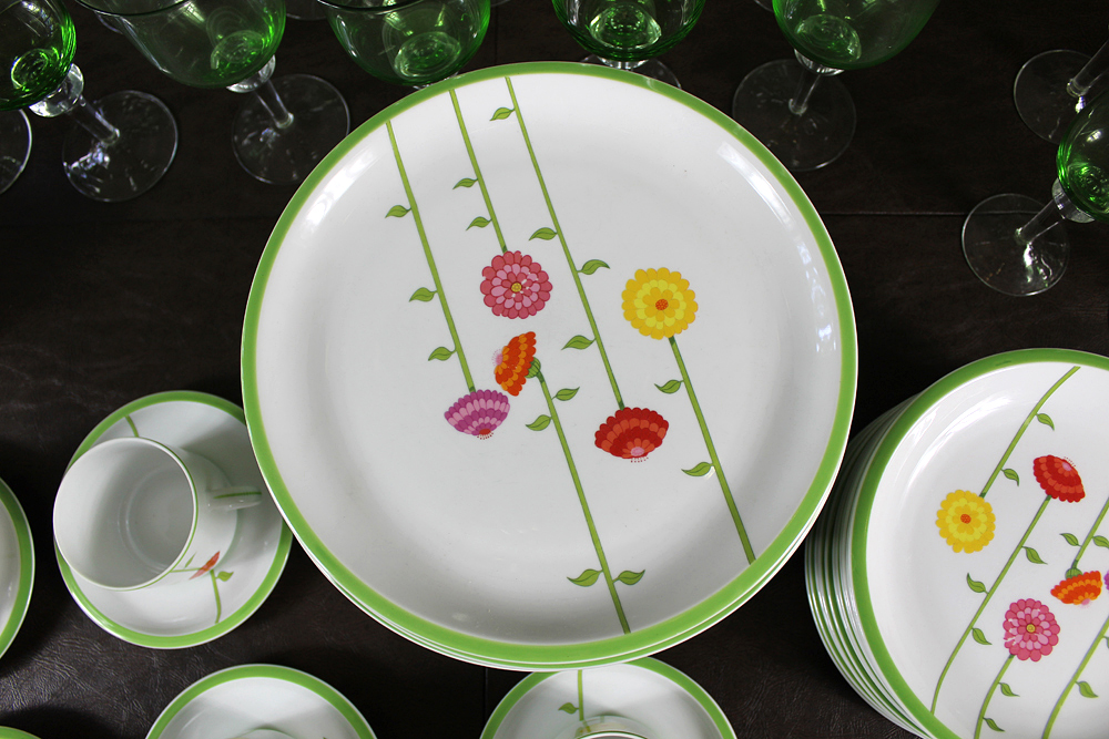 Denby Fine China and Green Stemware