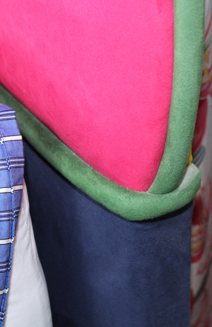 Fabric Upholstered Headboard and Matching Decorative Pillows