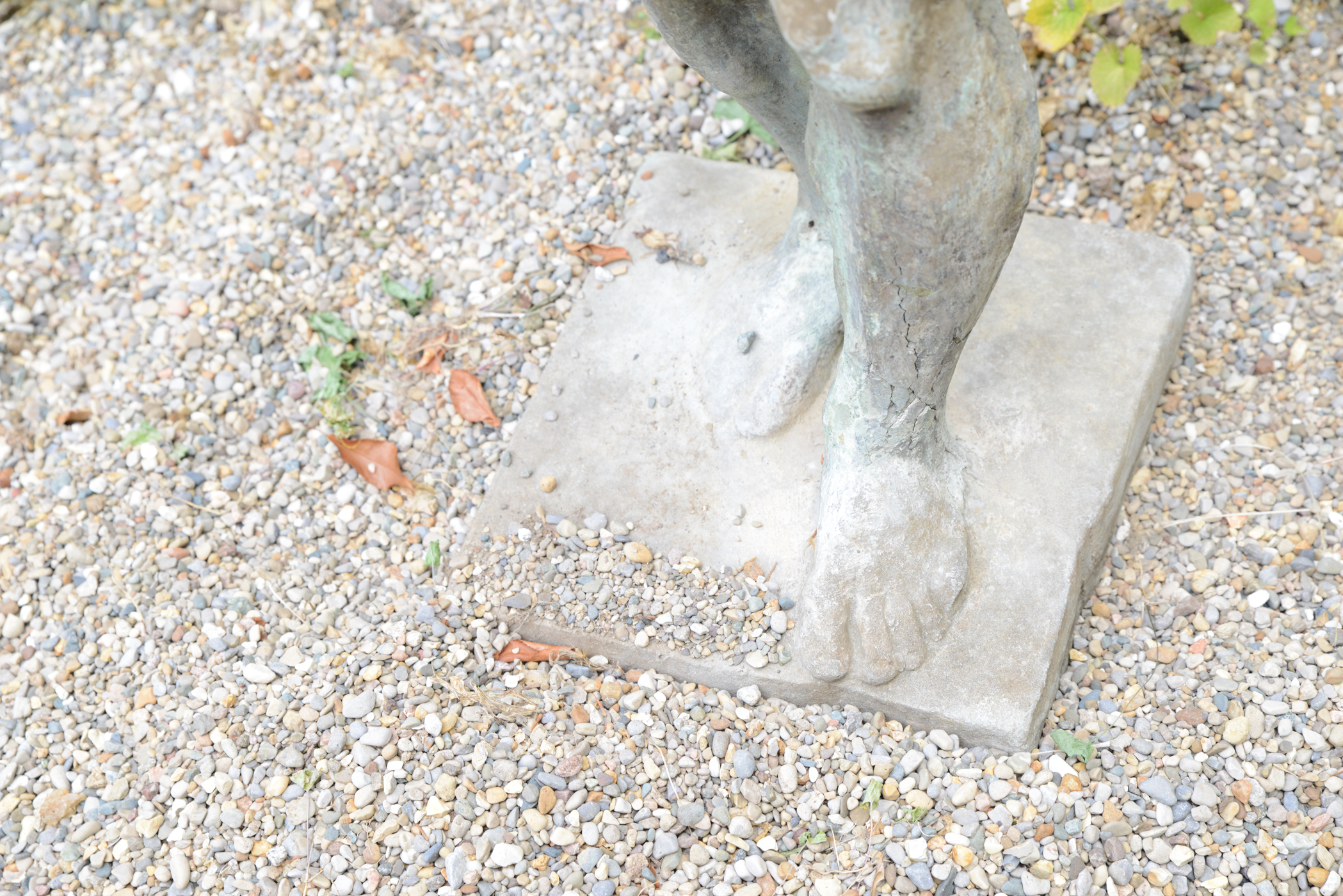 Slate Table with Concrete Greek God Base