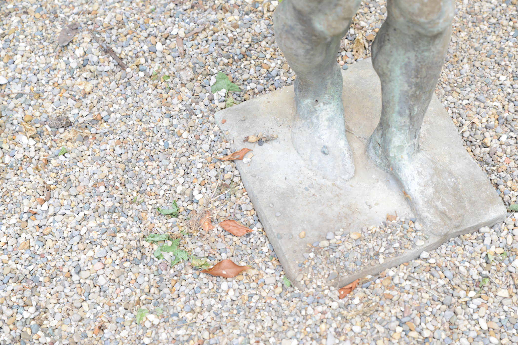 Slate Table with Concrete Greek God Base