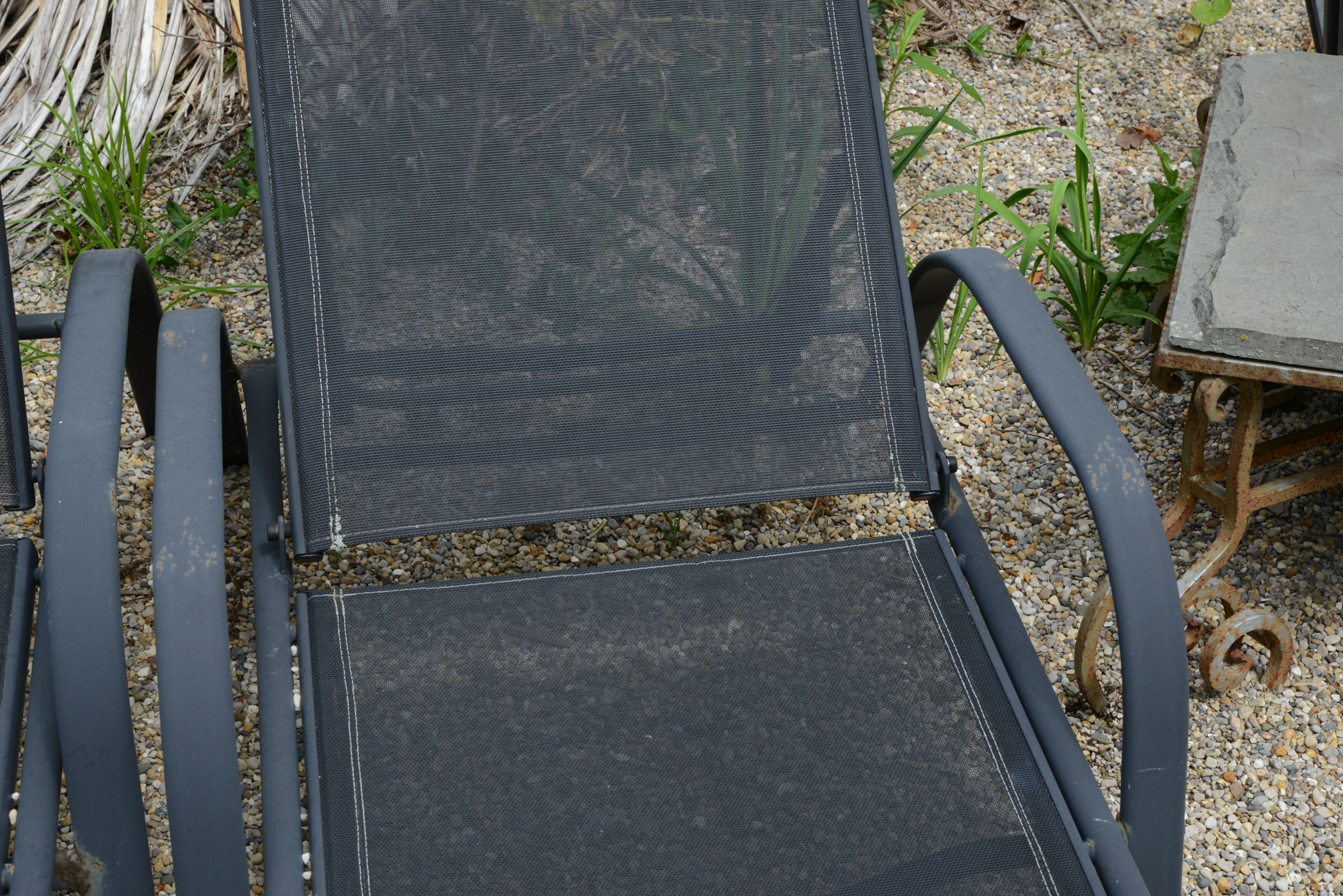 Pair of Black Chaise Lounge Chairs