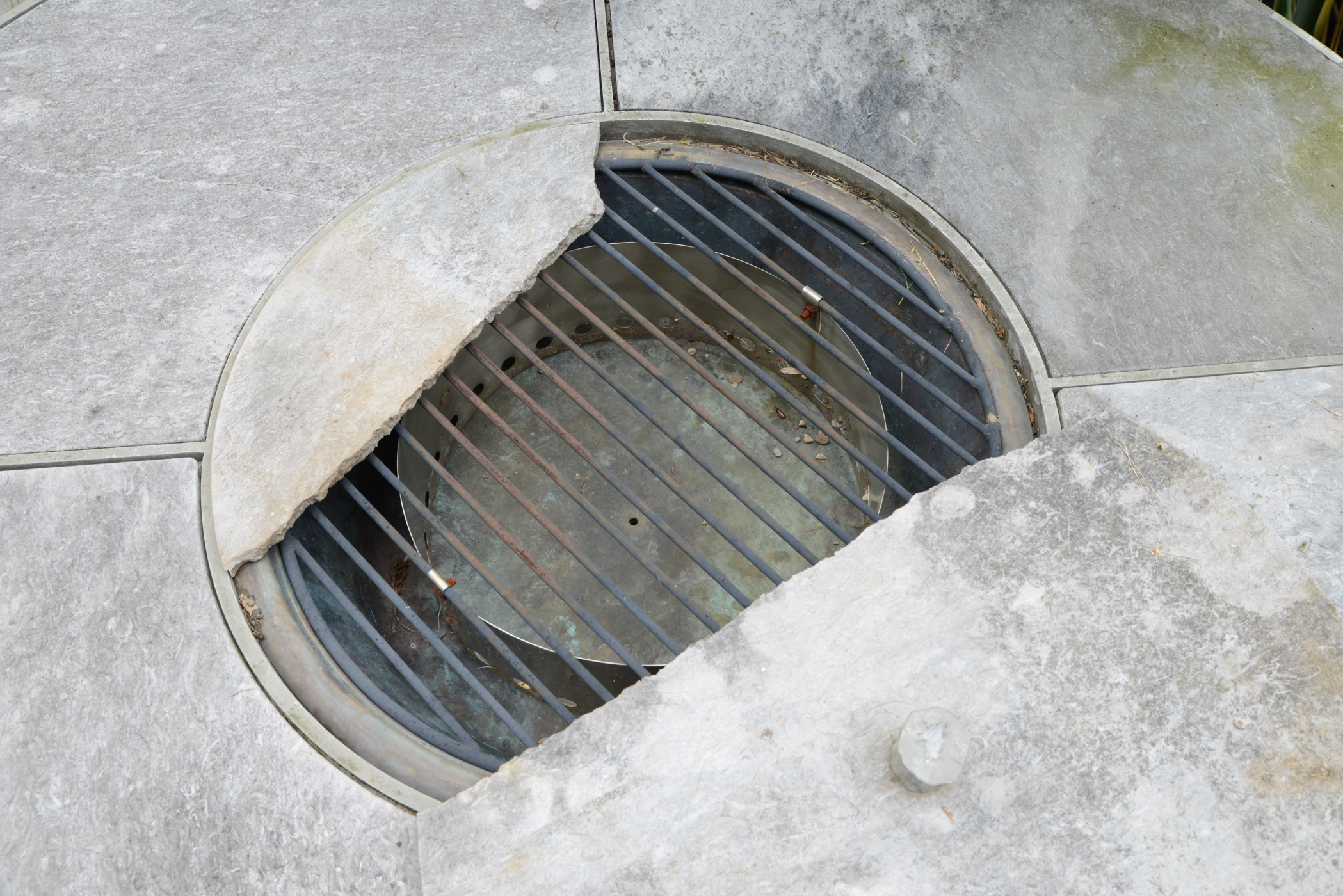 Slate and Metal Fire Pit Table