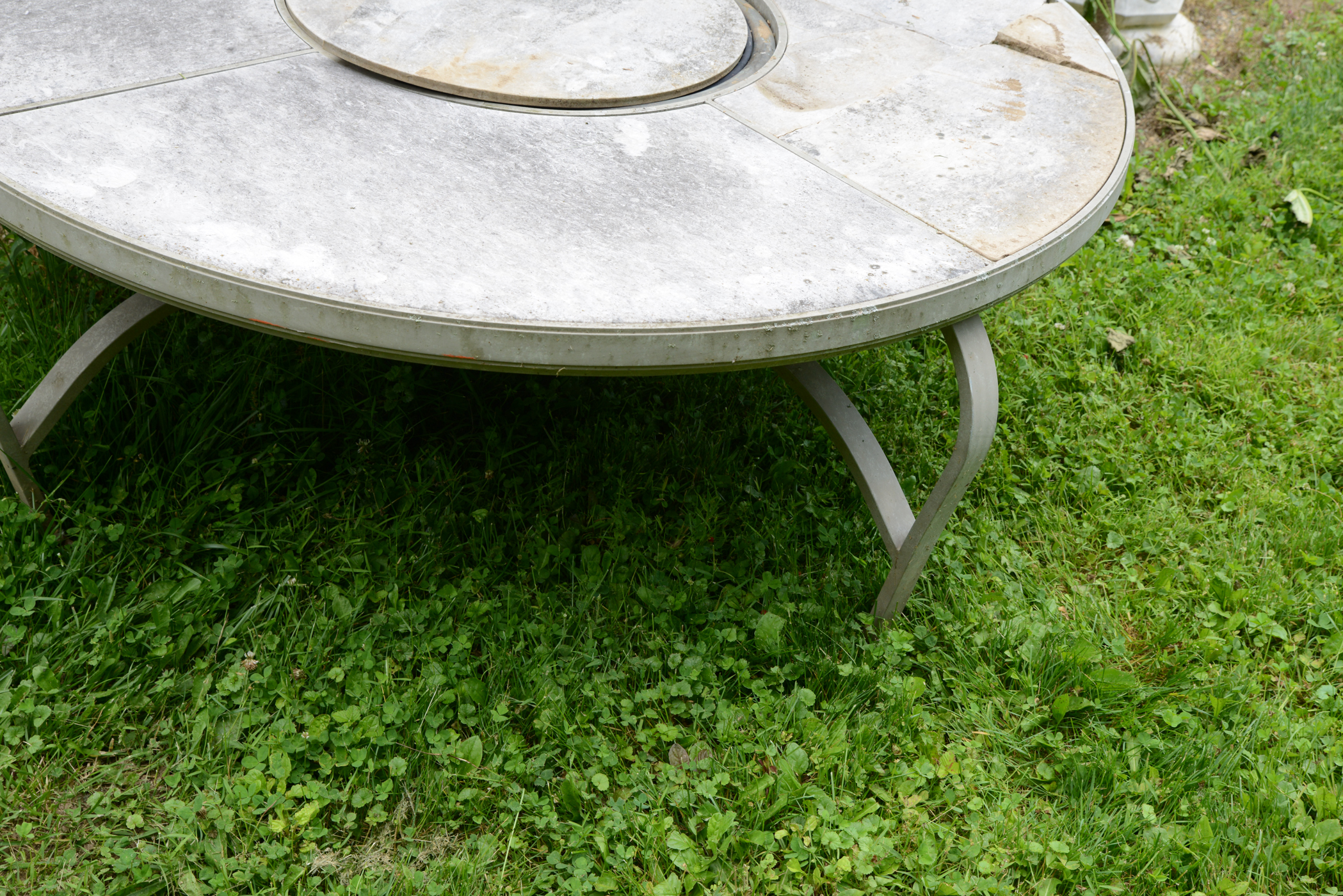 Slate and Metal Fire Pit Table
