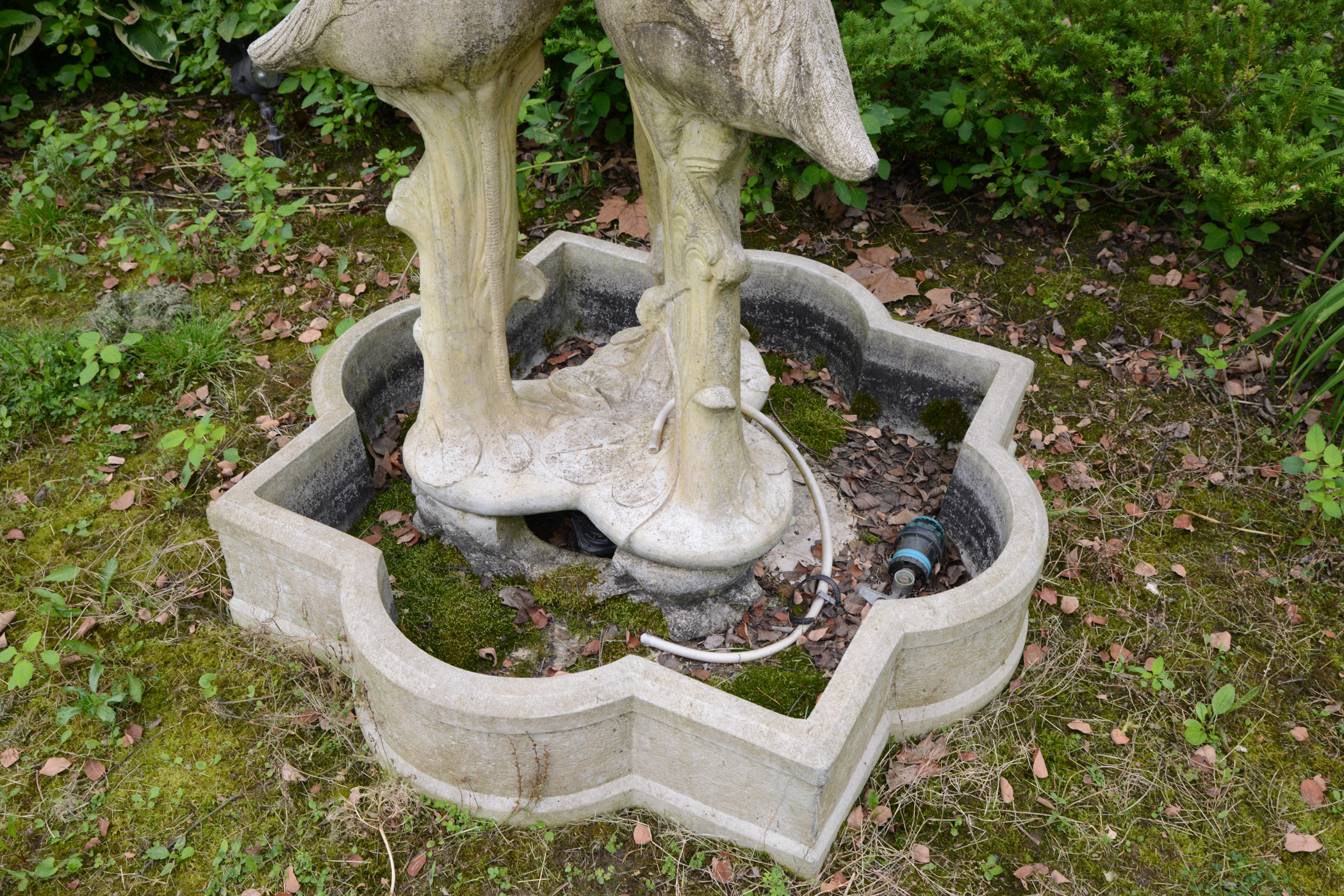 Flamingo Fountain with Quatrefoil Basin